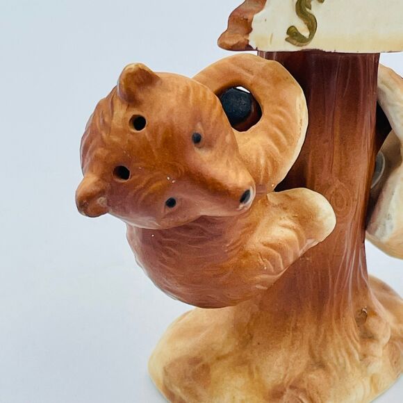 Vintage Brown Bears Hanging From Tree Salt & Pepper Shakers 4.5" - Picture 3 of 8